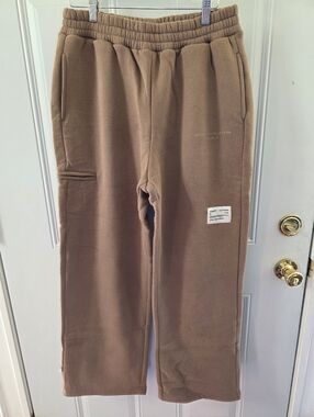 Comfrt Brown Relaxed Fit Fleece Sweatpants Size Large